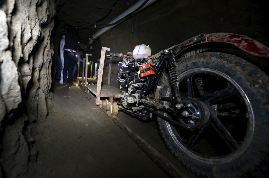 A motorcycle modified to run on rails is seen inside a tunnel connected to the Altiplano Federal Penitentiary and used by drug lord Joaquin 'El Chapo' Guzman to escape, in Almoloya de Juarez, on the outskirts of Mexico City, July 15, 2015. U.S. law enforcement officials met with agents of the Mexican attorney general's office this week to share information related to the escape from prison of Guzman and coordinate efforts to apprehend him, a Mexican government official said on Wednesday. REUTERS/Edgard Garrido